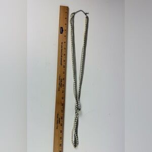 Elegant Silver and White Beaded Necklace